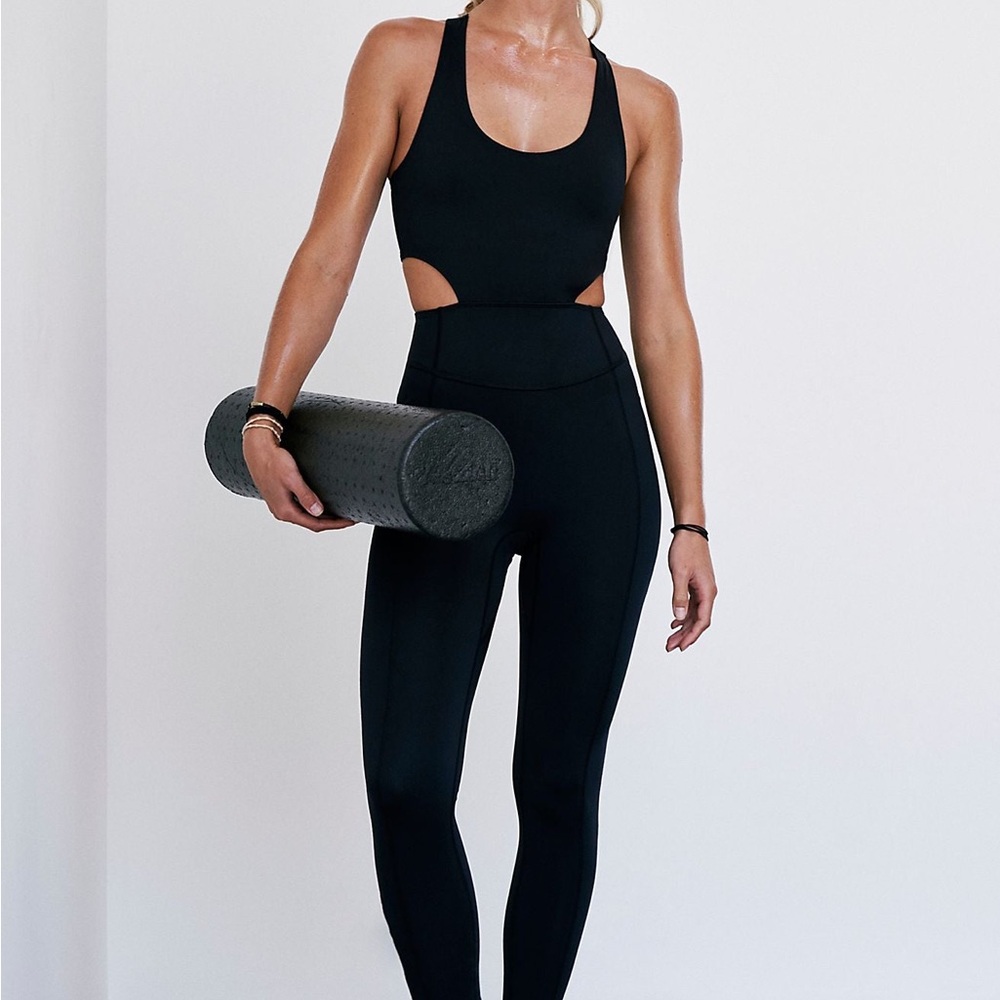 NWT Free People Back It Up Onesie | Black SZ L